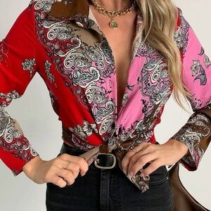 Floral  & Paisley Print Shirt